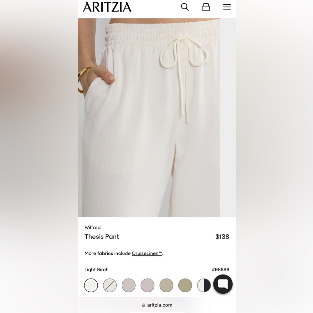 Aritzia Wilfred Thesis pants - new without tags never worn